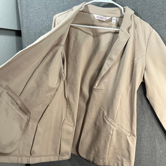 Isaac Mizrahi Live! Elements Womens Top Blazer Knit Jacket Tan Color Size Reg 10 - Picture 9 of 14